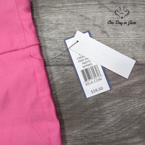 Crown & Ivy Petite Pink Rage Spring Cropped Pants Size 12P - Picture 2 of 6